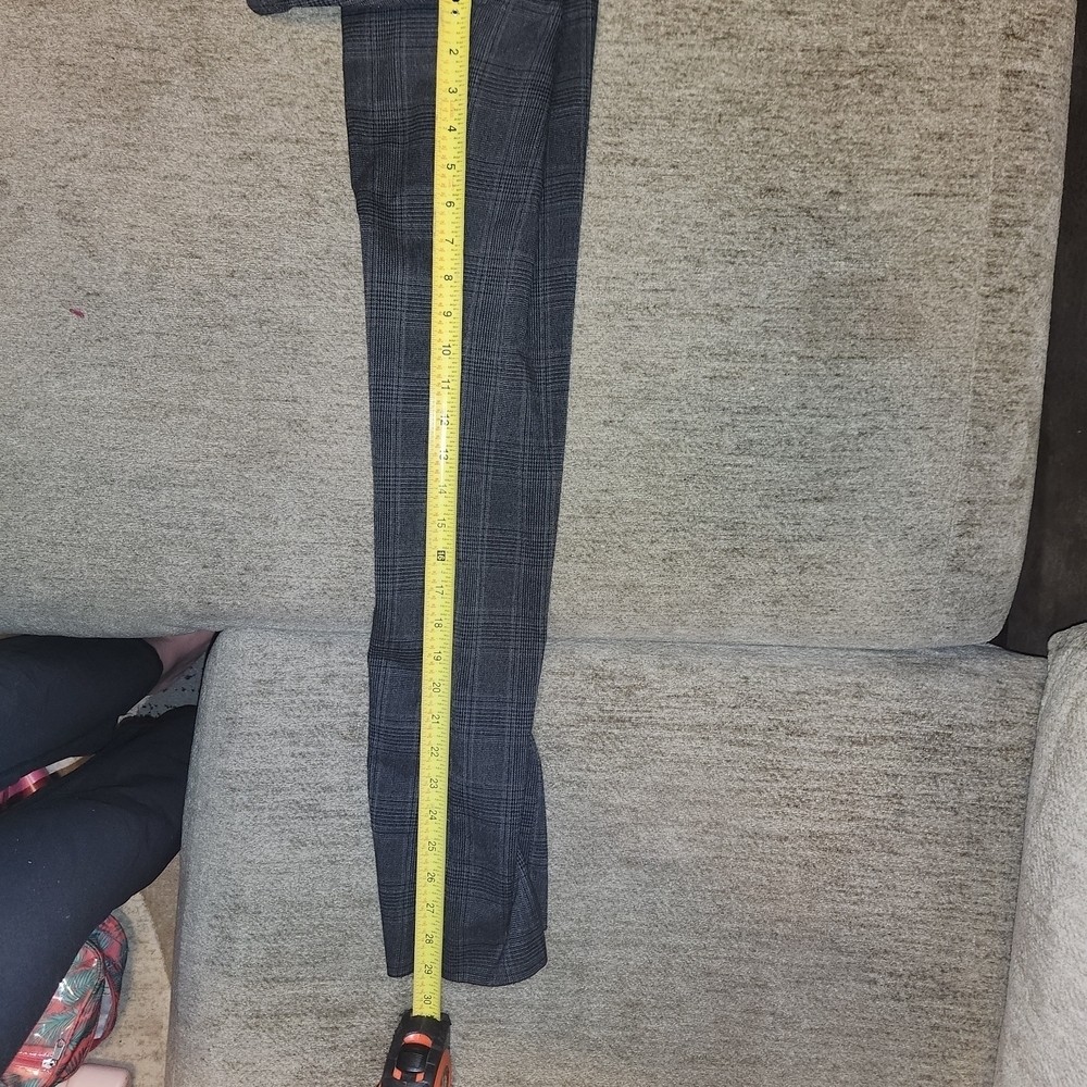 LOFT Charcoal Plaid Trousers - Picture 3 of 5